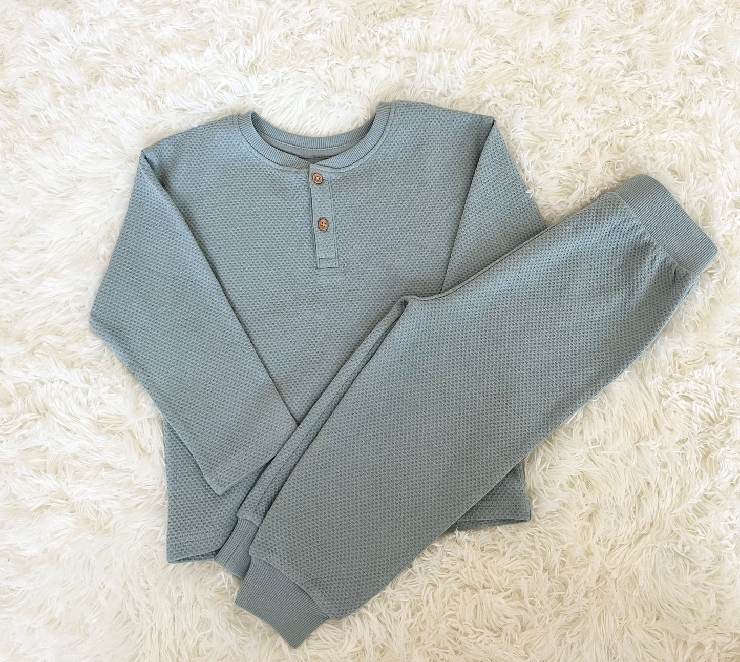 Powder Blue Waffle Knit