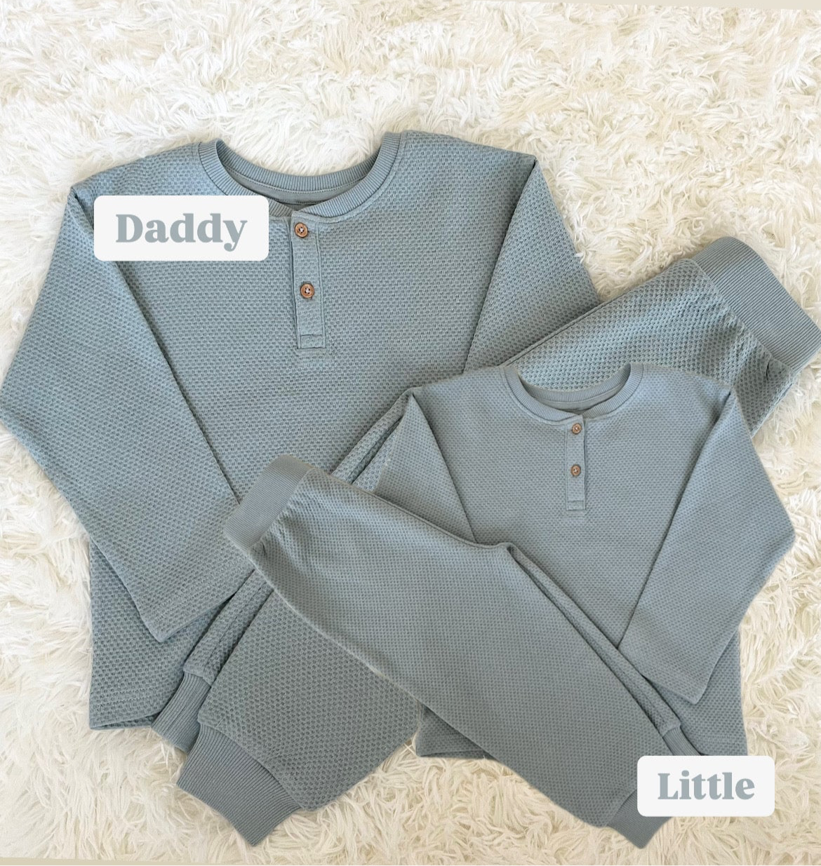 Powder Blue Waffle Knit